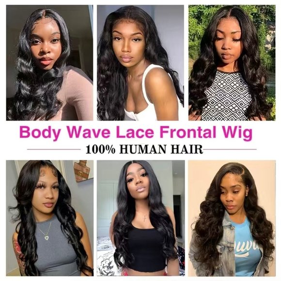 180% Natural Black 13×4 Lace Front Brazilian Remy Human Hair Body Wave Wig - Picture 5 of 8